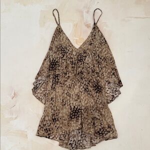 ALOHAS Animal Print Spaghetti Strap Romper